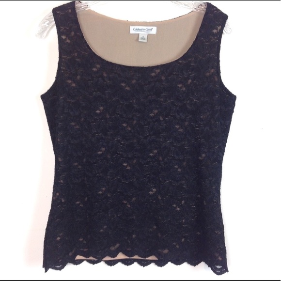 Coldwater Creek Black Lace Fully Lined Sleeveless Top,‎ Feminine Size Small - Picture 1 of 7